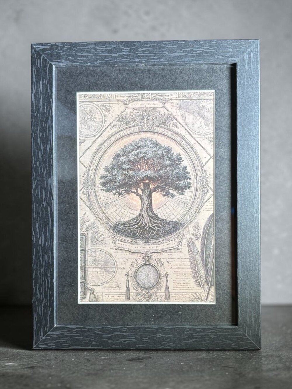 Tree of Life Framed Art | 5x7 Vintage Botanical Décor